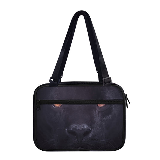 Black Jaguar Print Double Strap Bible Bag