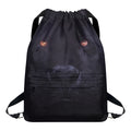 Black Jaguar Print Drawstring Backpack