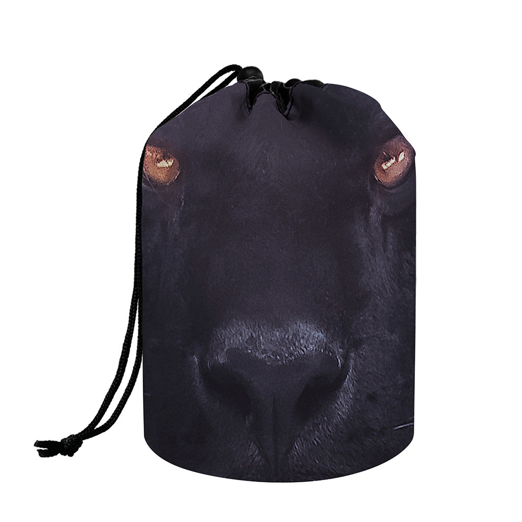Black Jaguar Print Drawstring Makeup Bag