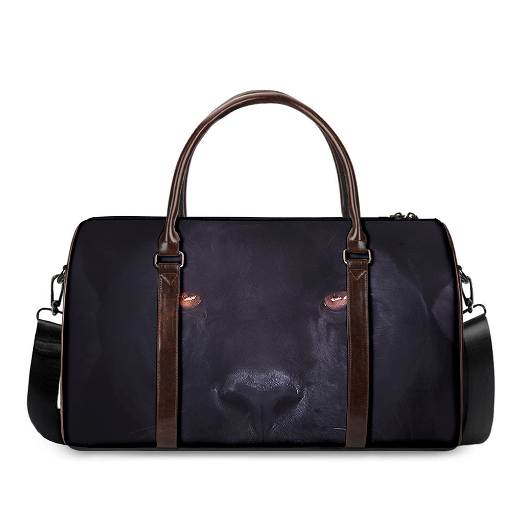 Black Jaguar Print Duffle Bag