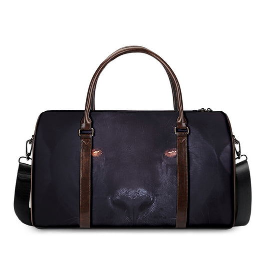 Black Jaguar Print Duffle Bag