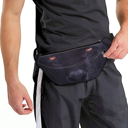 Black Jaguar Print Fanny Pack
