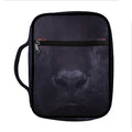 Black Jaguar Print Front Pocket Bible Bag
