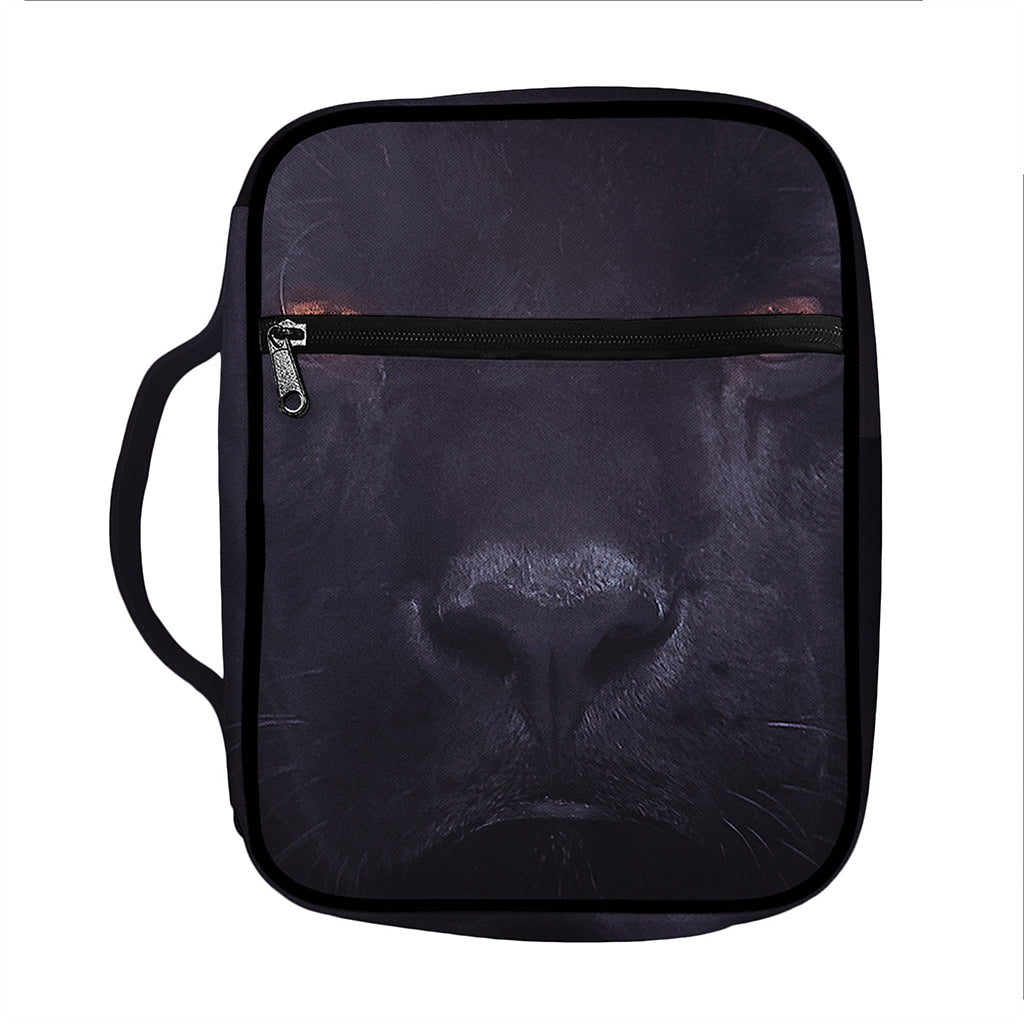 Black Jaguar Print Front Pocket Bible Bag