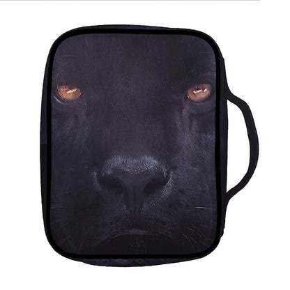 Black Jaguar Print Front Pocket Bible Bag