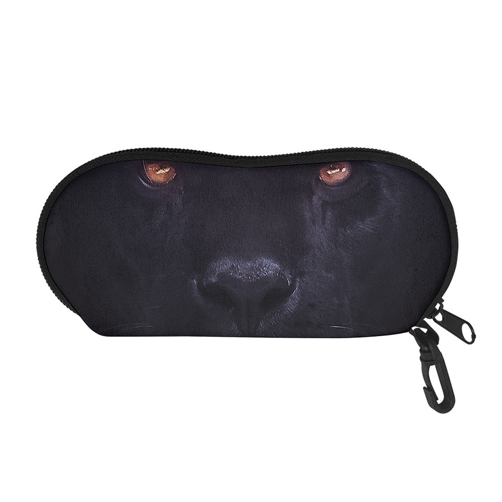 Black Jaguar Print Glasses Case