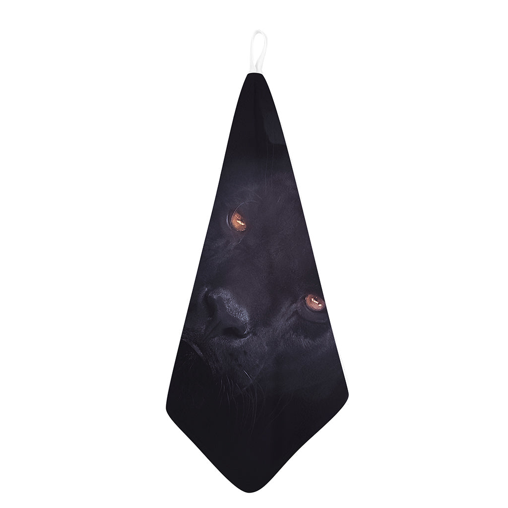 Black Jaguar Print Hand Towel