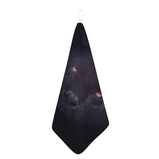 Black Jaguar Print Hand Towel