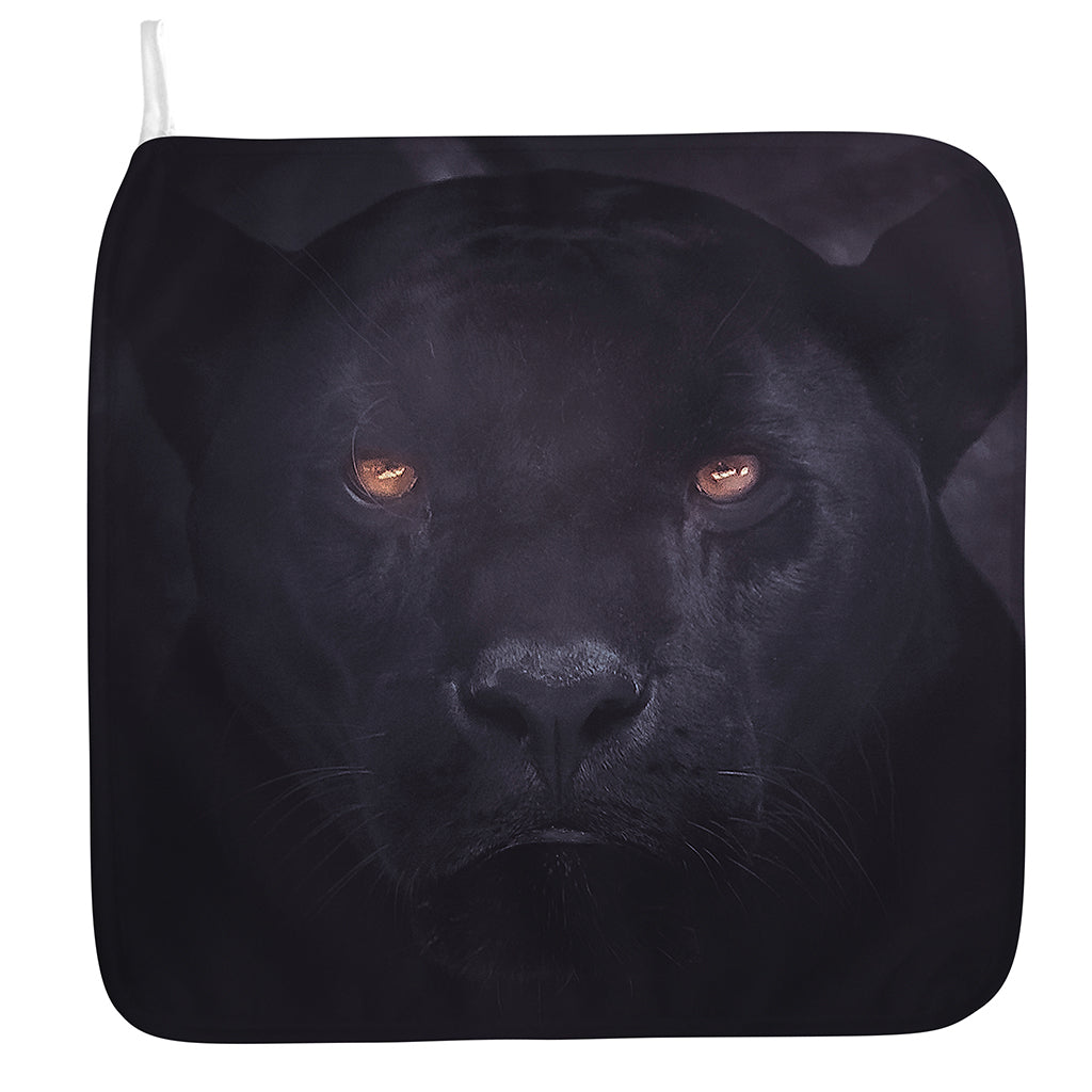 Black Jaguar Print Hand Towel