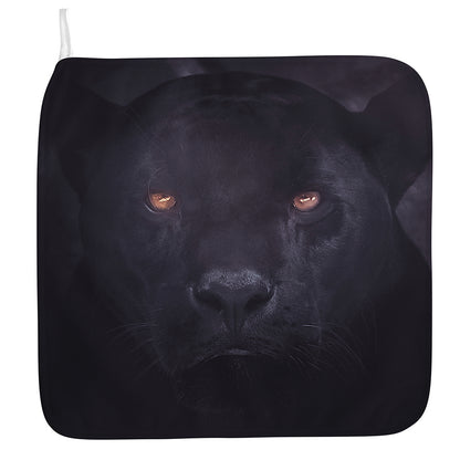 Black Jaguar Print Hand Towel
