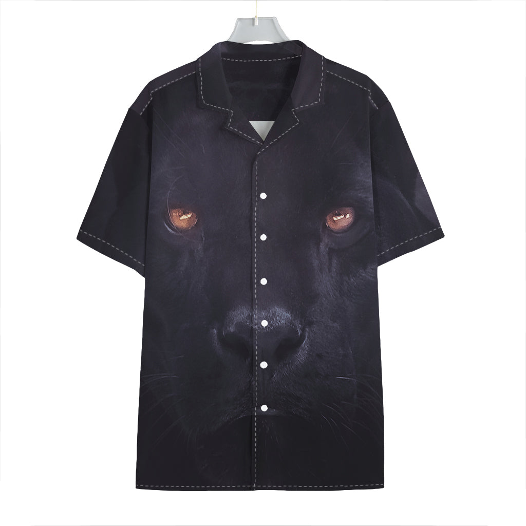 Black Jaguar Print Hawaiian Shirt
