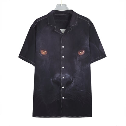 Black Jaguar Print Hawaiian Shirt