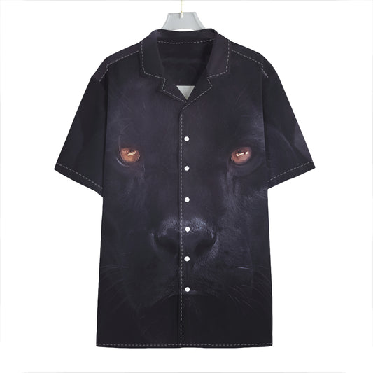 Black Jaguar Print Hawaiian Shirt