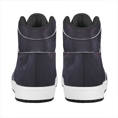 Black Jaguar Print High Top Leather Sneakers