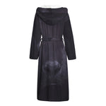 Black Jaguar Print Hooded Bathrobe