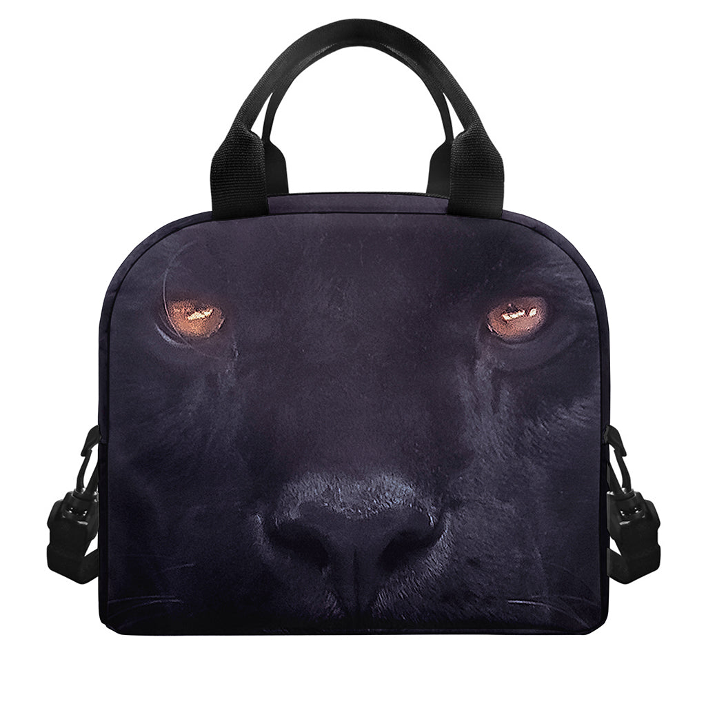 Black Jaguar Print Insulated Lunch Bag