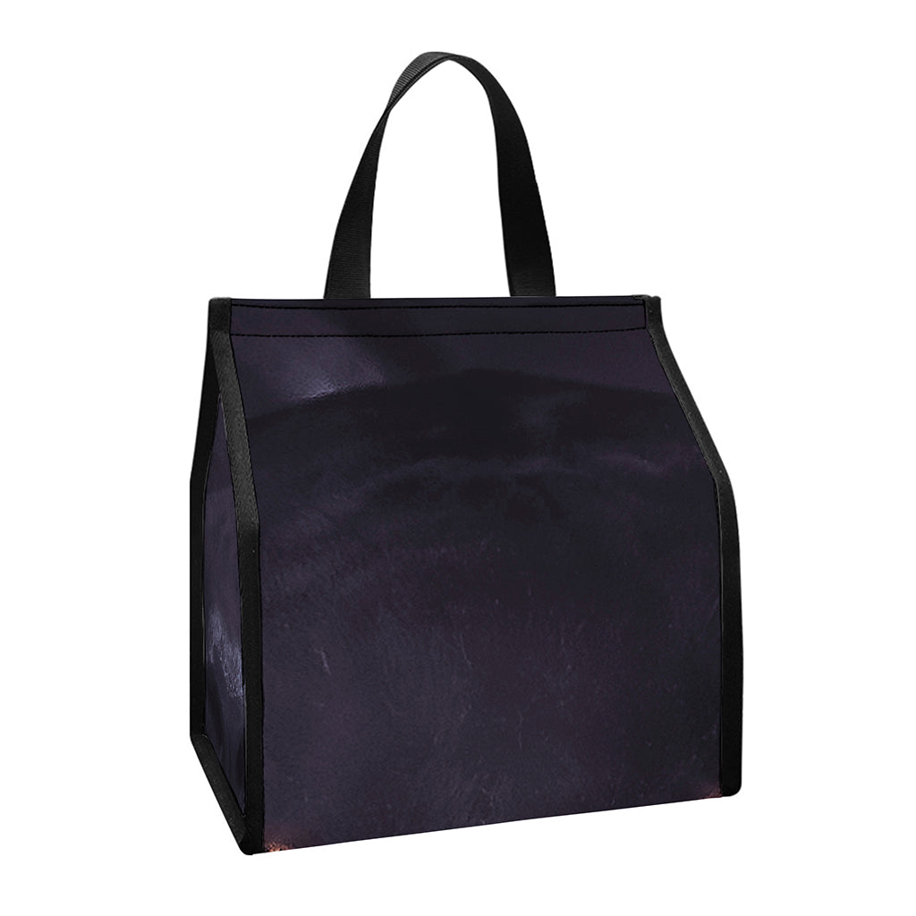 Black Jaguar Print Insulated Lunch Tote