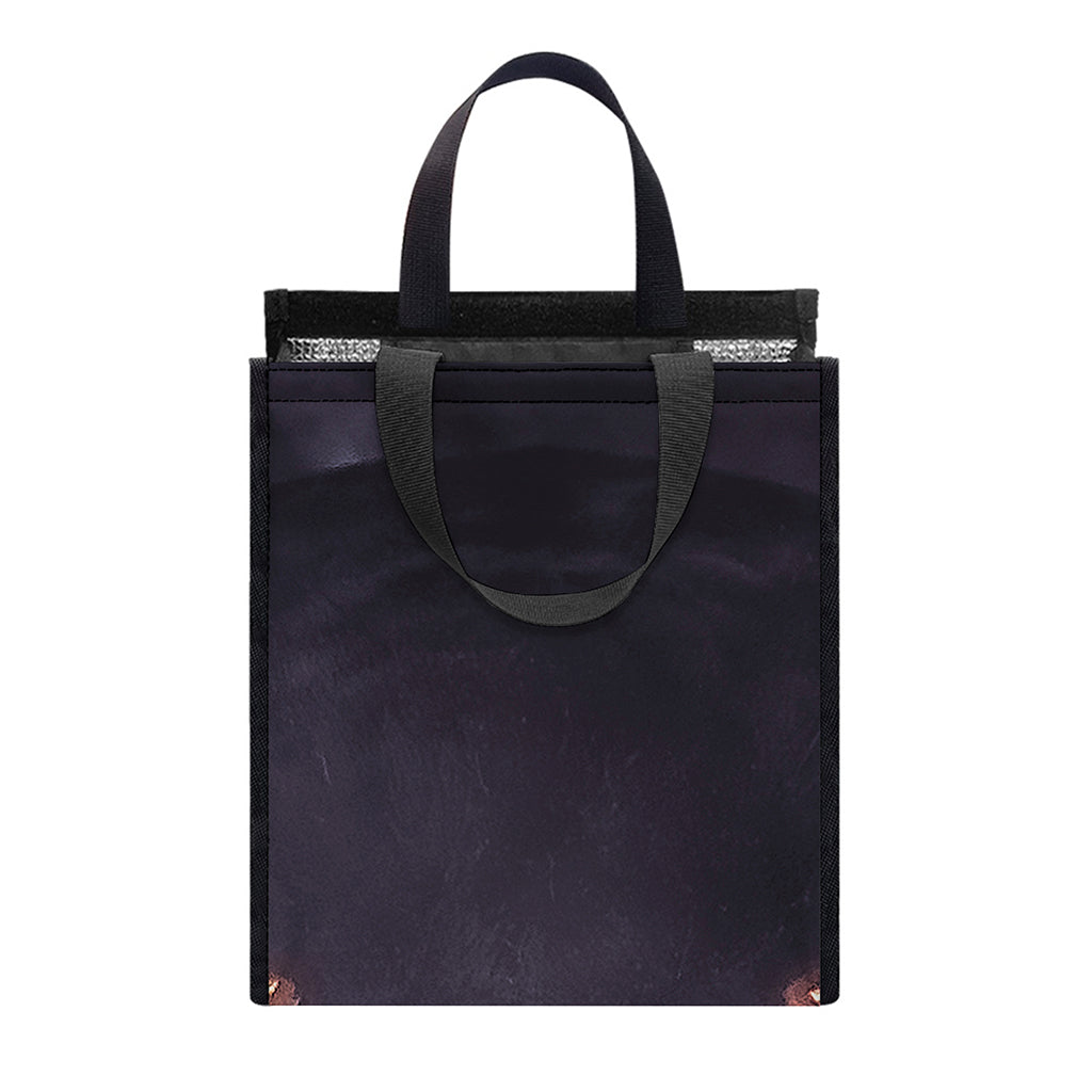 Black Jaguar Print Insulated Lunch Tote