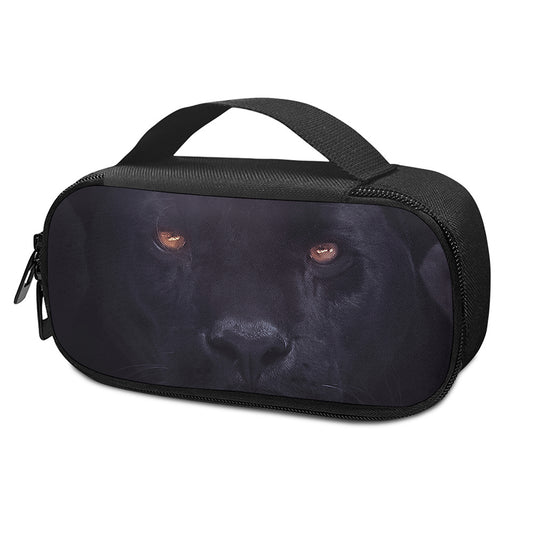 Black Jaguar Print Insulin Cooler Travel Case