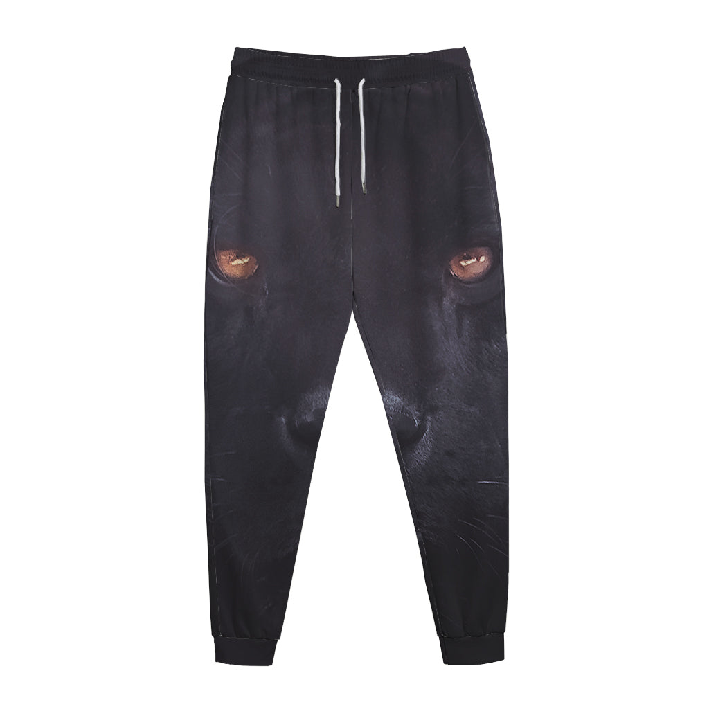 Black Jaguar Print Jogger Pants