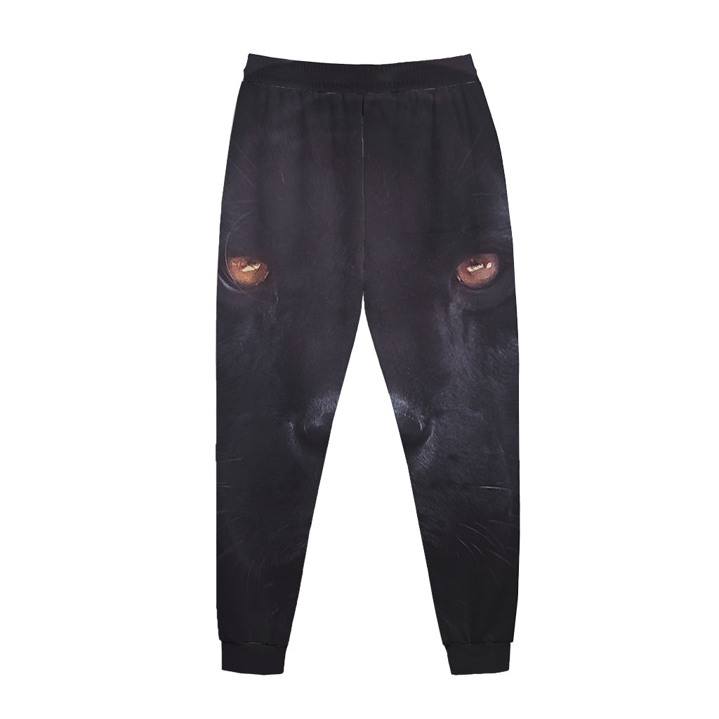 Black Jaguar Print Jogger Pants
