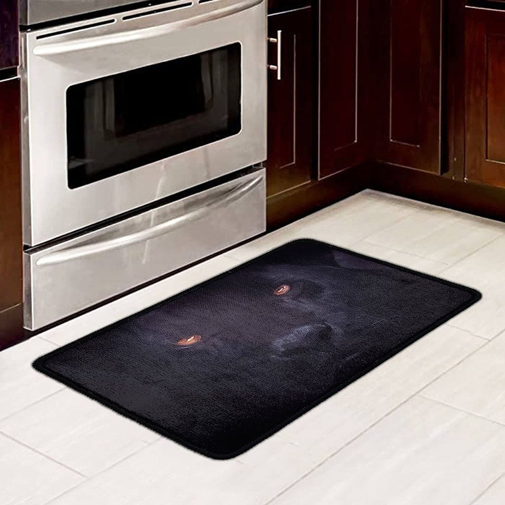 Black Jaguar Print Kitchen Mat