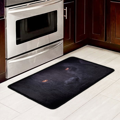 Black Jaguar Print Kitchen Mat