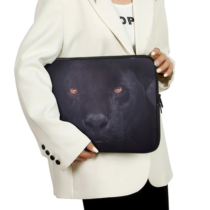 Black Jaguar Print Laptop Sleeve