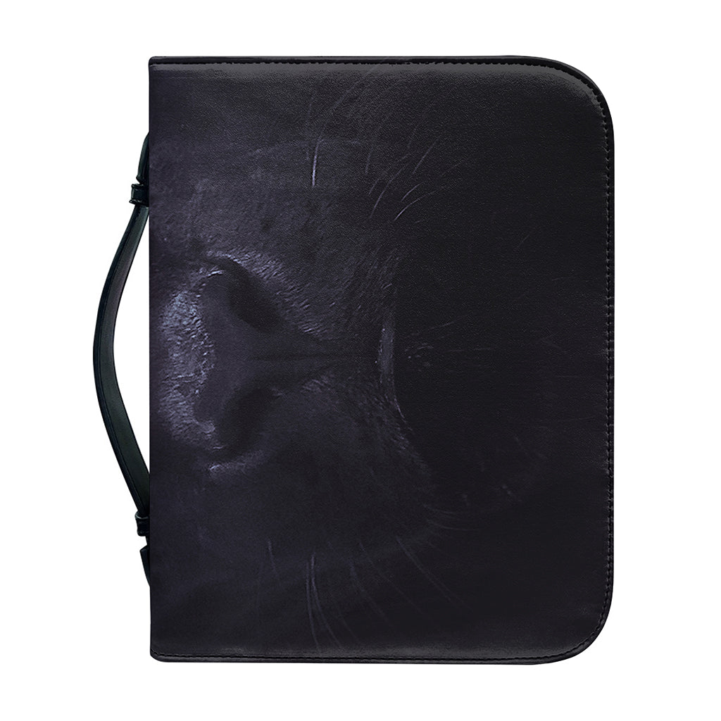 Black Jaguar Print Leather Bible Cover