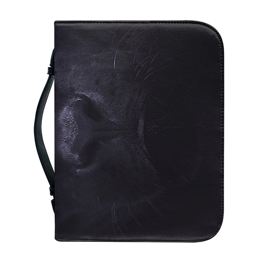 Black Jaguar Print Leather Bible Cover