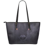 Black Jaguar Print Leather Tote Bag