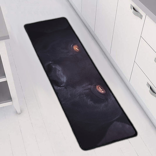 Black Jaguar Print Long Kitchen Mat