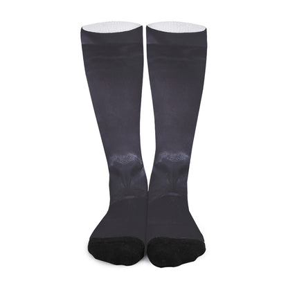 Black Jaguar Print Long Socks