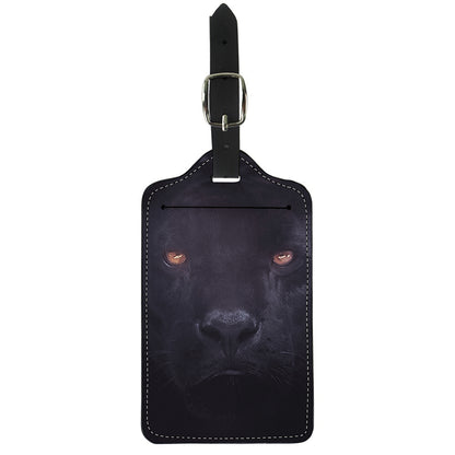 Black Jaguar Print Luggage Tag
