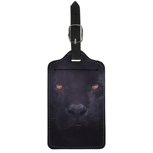 Black Jaguar Print Luggage Tag
