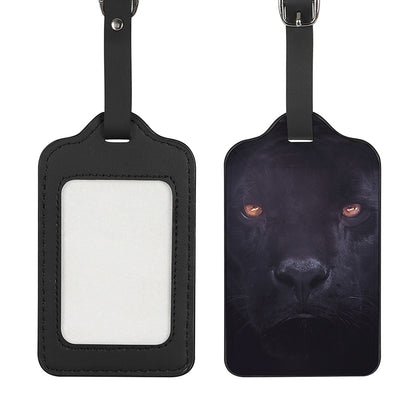 Black Jaguar Print Luggage Tag