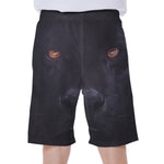 Black Jaguar Print Men's Beach Shorts