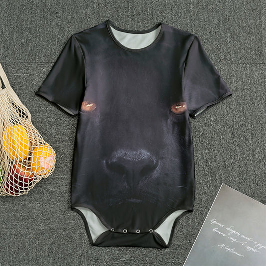 Black Jaguar Print Men's Bodysuit