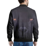 Black Jaguar Print Men's Bomber Jacket