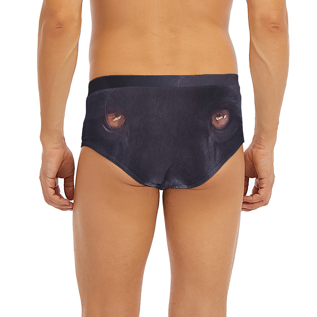Black Jaguar Print Men's Briefs