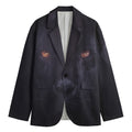 Black Jaguar Print Men's Cotton Blazer