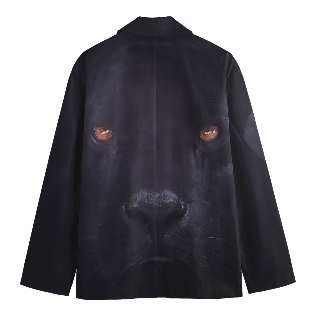 Black Jaguar Print Men's Cotton Blazer