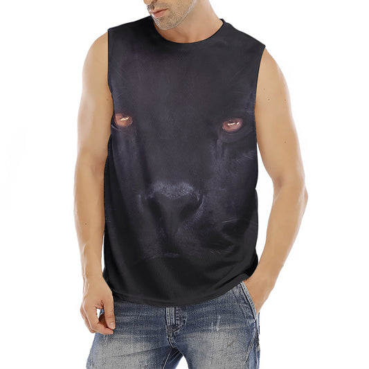 Black Jaguar Print Men's Fitness Tank Top