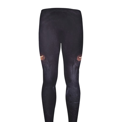 Black Jaguar Print Men's leggings