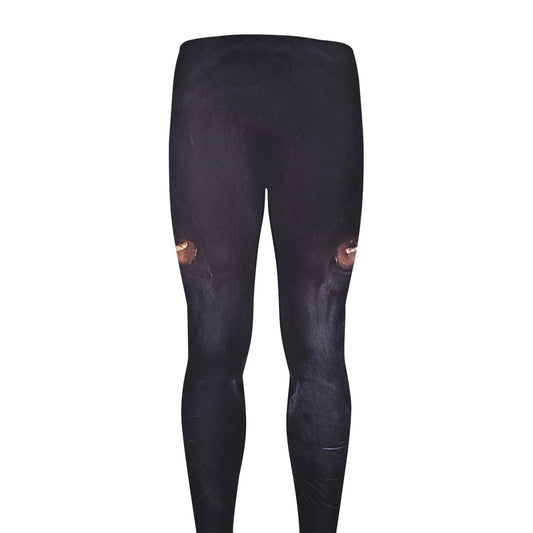 Black Jaguar Print Men's leggings