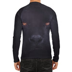 Black Jaguar Print Men's Long Sleeve Rash Guard