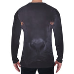 Black Jaguar Print Men's Long Sleeve T-Shirt