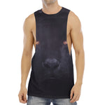 Black Jaguar Print Men's Muscle Tank Top