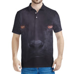 Black Jaguar Print Men's Polo Shirt