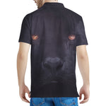 Black Jaguar Print Men's Polo Shirt